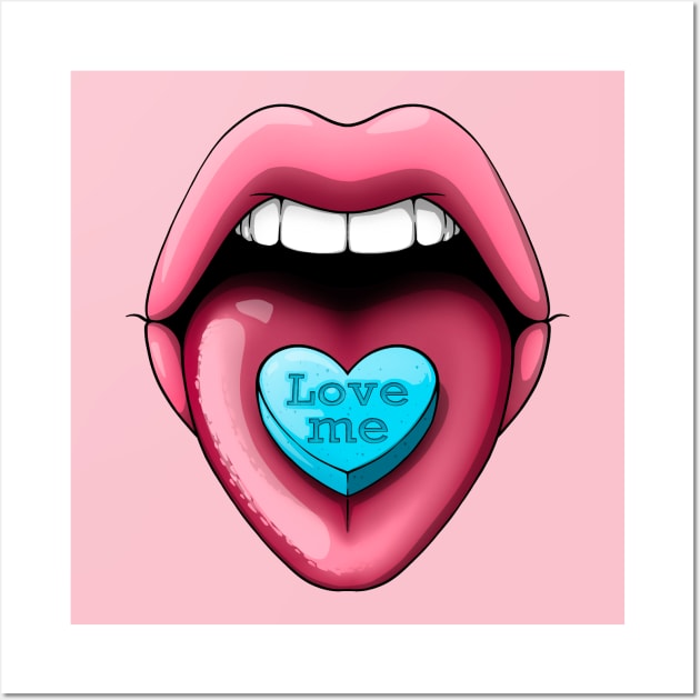 love me lips Wall Art by Mei.illustration